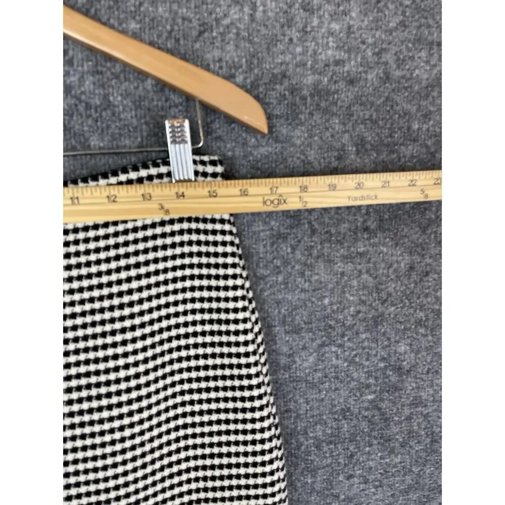 Mongo MNG Skirt‎ Women's Large Houndstooth Black White Long